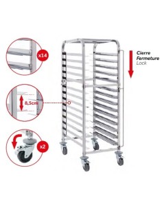 CARRO DE BANDEJAS FAST FOOD / SERVICIO INOXIDABLE