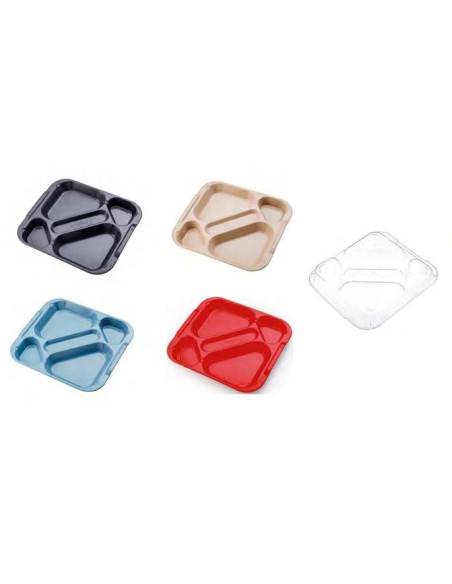 BANDEJA FAST FOOD 5 COMPARTIMENTOS POLIPROPILENO VARIOS COLORES