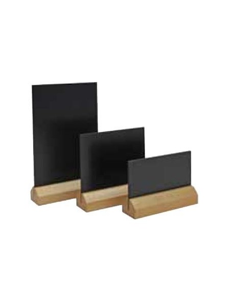 PIZARRA DE SOBREMESA CON BASE DE MADERA