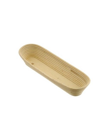 MOLDES PARA PAN DE MIMBRE - RATTAN BANNETON ALARGADO Y CANTOS REDONDEADOS CON BASE DE MADERA 