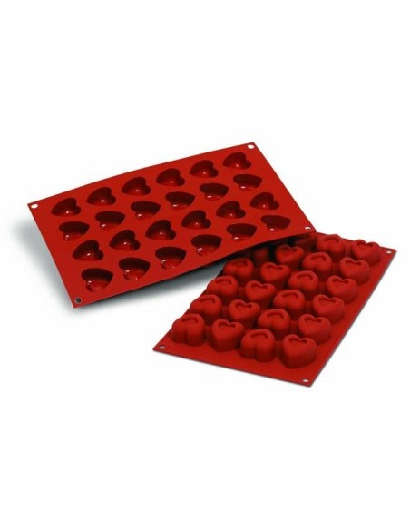 PLACAS DE MOLDES EN  SILICONA CORAZON PASION MINI