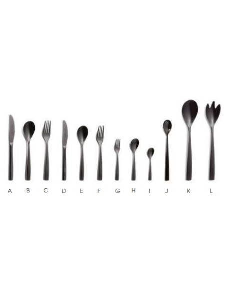 CUBERTERIA COMAS - BCN SATIN BLACK INOX 18/0, SIN NIQUEL