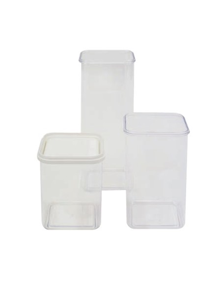 RECIPIENTES CON TAPA, RECTANGULARES Y TRANSPARENTES
