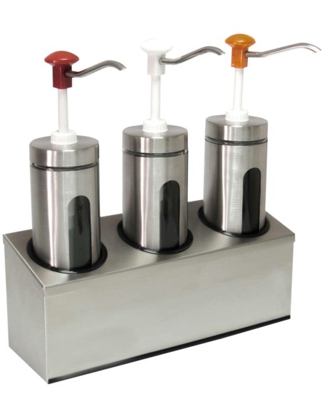 DOSIFICADOR DE CREMAS Y SALSAS INOX. CILINDRICO CON VISOR