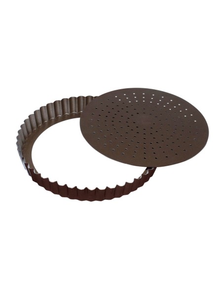 MOLDE TARTA CONICA BAJA  FONDO DESMONTABLE PERFORADO ANTIADHERENTE