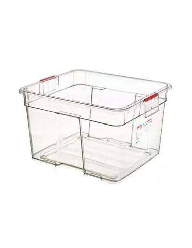 CUBETA TRANSPARENTE CON TAPA PARA ALIMENTOS