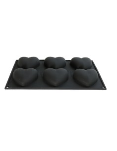 PLACAS DE MOLDES EN SILICONA - CORAZON BOMBEADO