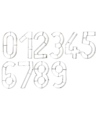 CORTAPASTAS NUMEROS PARA TARTAS INOX.