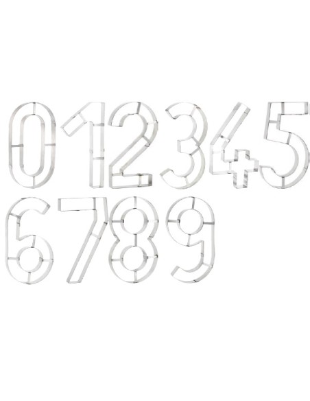 CORTAPASTAS NUMEROS PARA TARTAS INOX.
